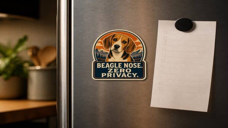 The AI Made Me Do It range. Stickers go on laptops; mugs stay on the desk.