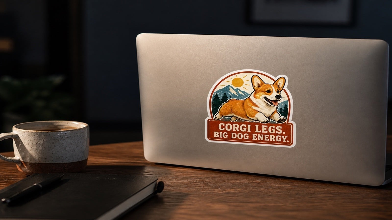 Corgi designs across magnets, stickers and mugs.