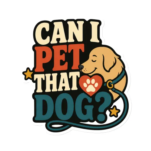 Die-Cut Magnet, Can I Pet That Dog, Simple Leash, Dog Lover Gift - 6″×6″ - White