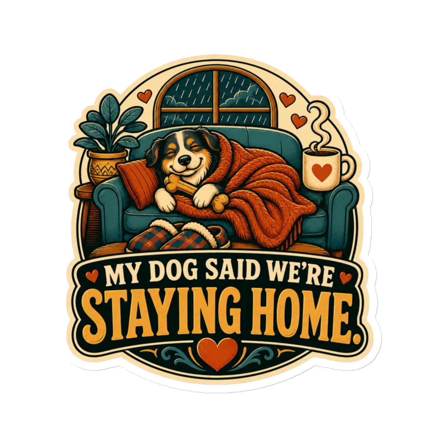 Die-Cut Magnet, My Dog Said We're Staying Home, Dog Lover Gift