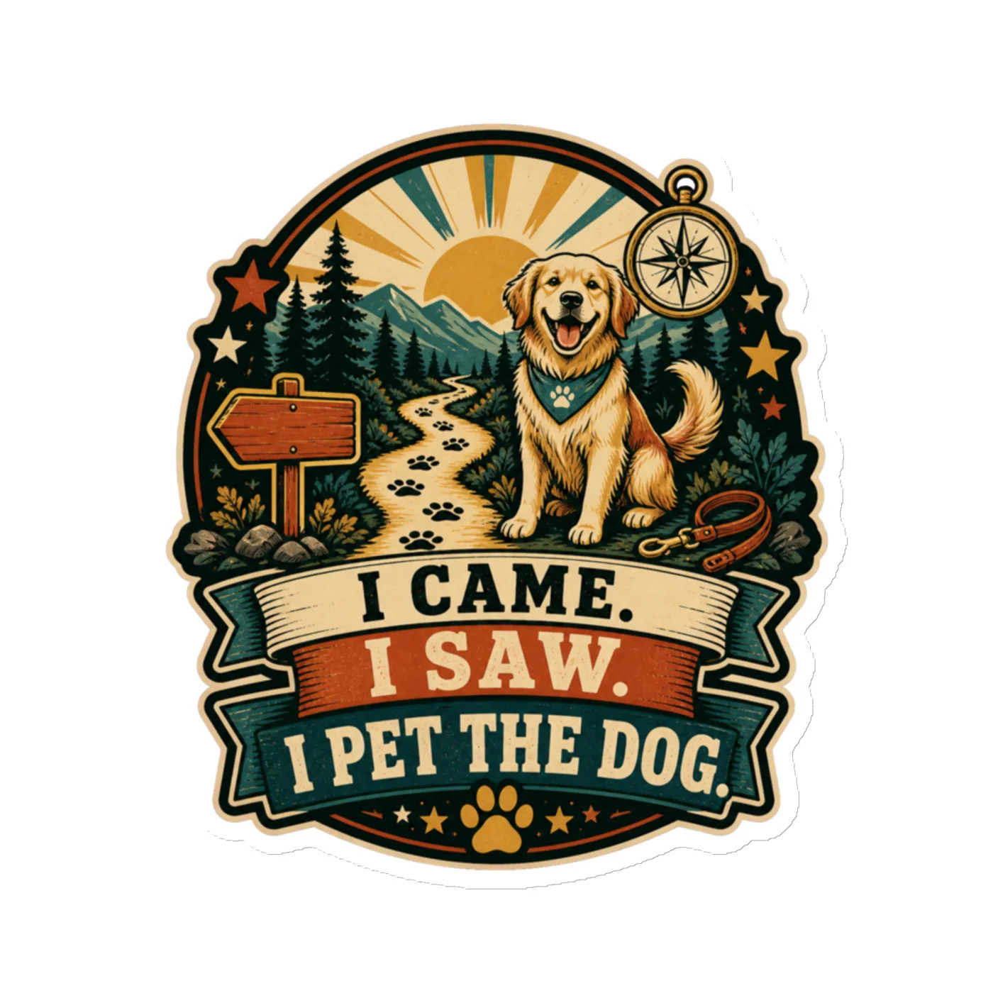 Die-Cut Magnet, I Came. I Saw. I Pet The Dog, Dog Lover Gift