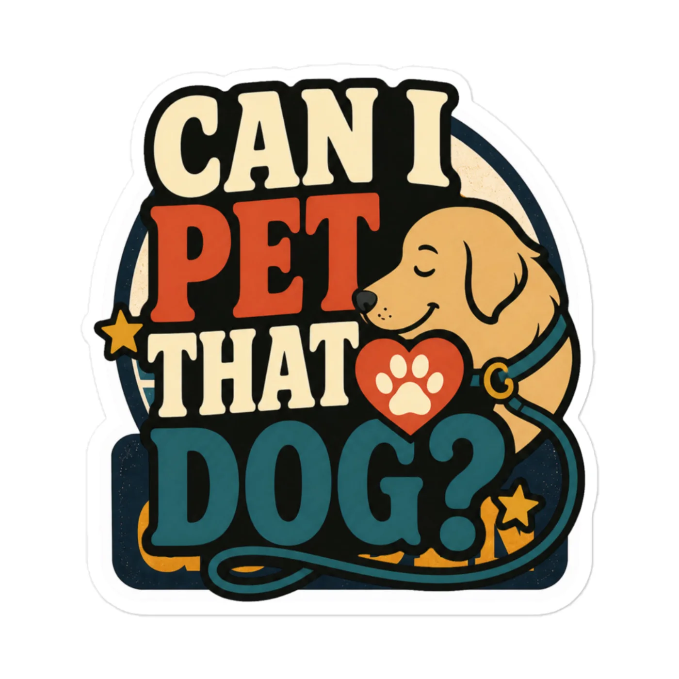 Vinyl Sticker, Can I Pet That Dog, Simple Leash, Dog Lover Gift