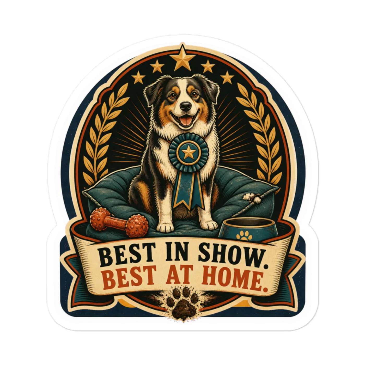 Vinyl Sticker, Best In Show. Best At Home, Dog Lover Gift
