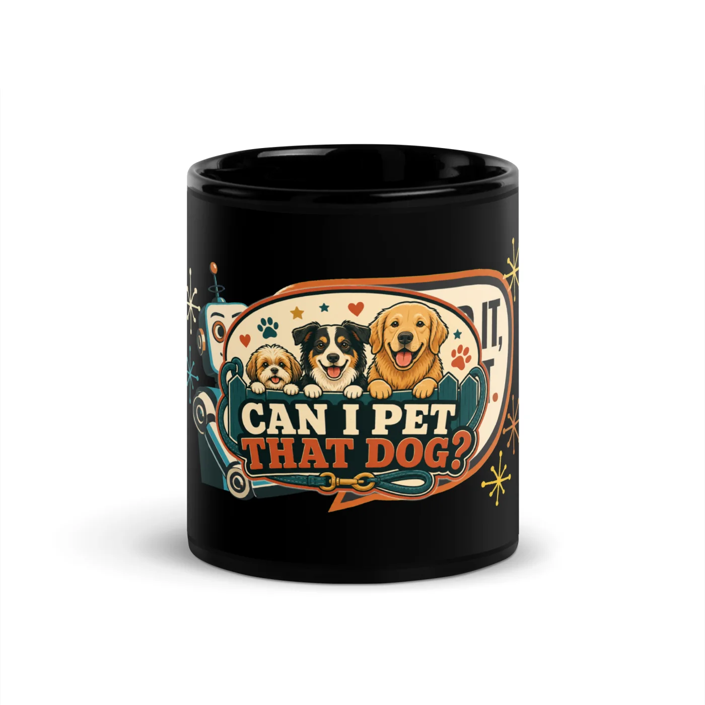 Black Coffee Mug, Can I Pet That Dog, Dog Lineup, Dog Lover Gift