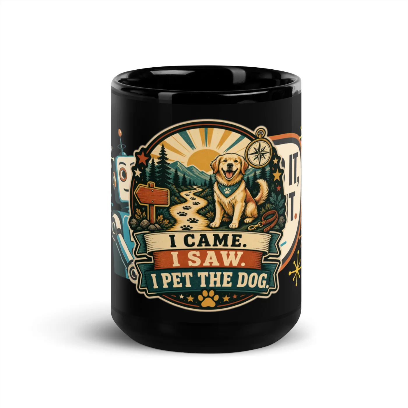 Black Coffee Mug, I Came. I Saw. I Pet The Dog, Dog Lover Gift