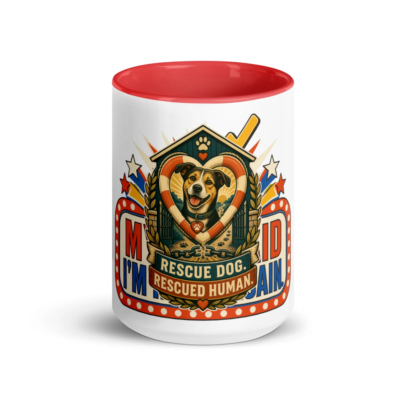 Color Inside Coffee Mug, Rescue Dog. Rescued Human, Dog Lover Gift
