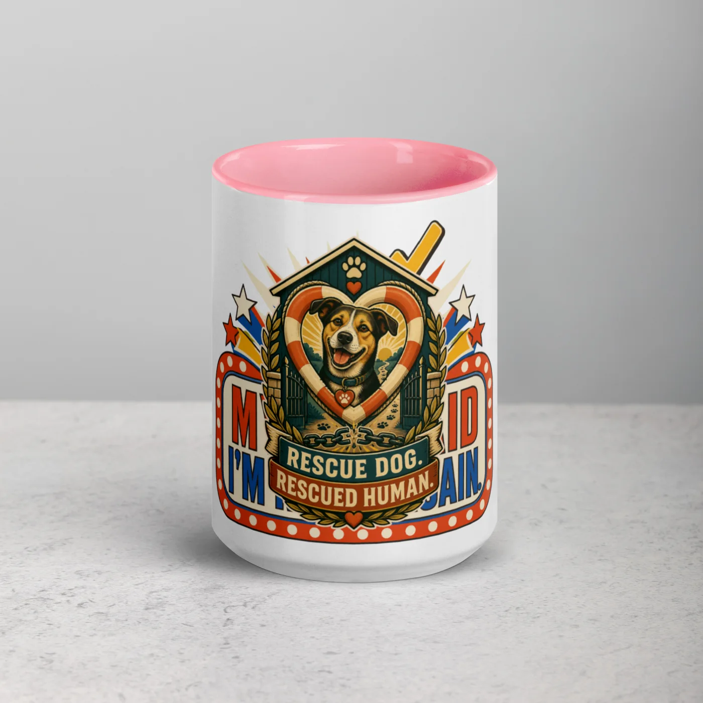 Color Inside Coffee Mug, Rescue Dog. Rescued Human, Dog Lover Gift