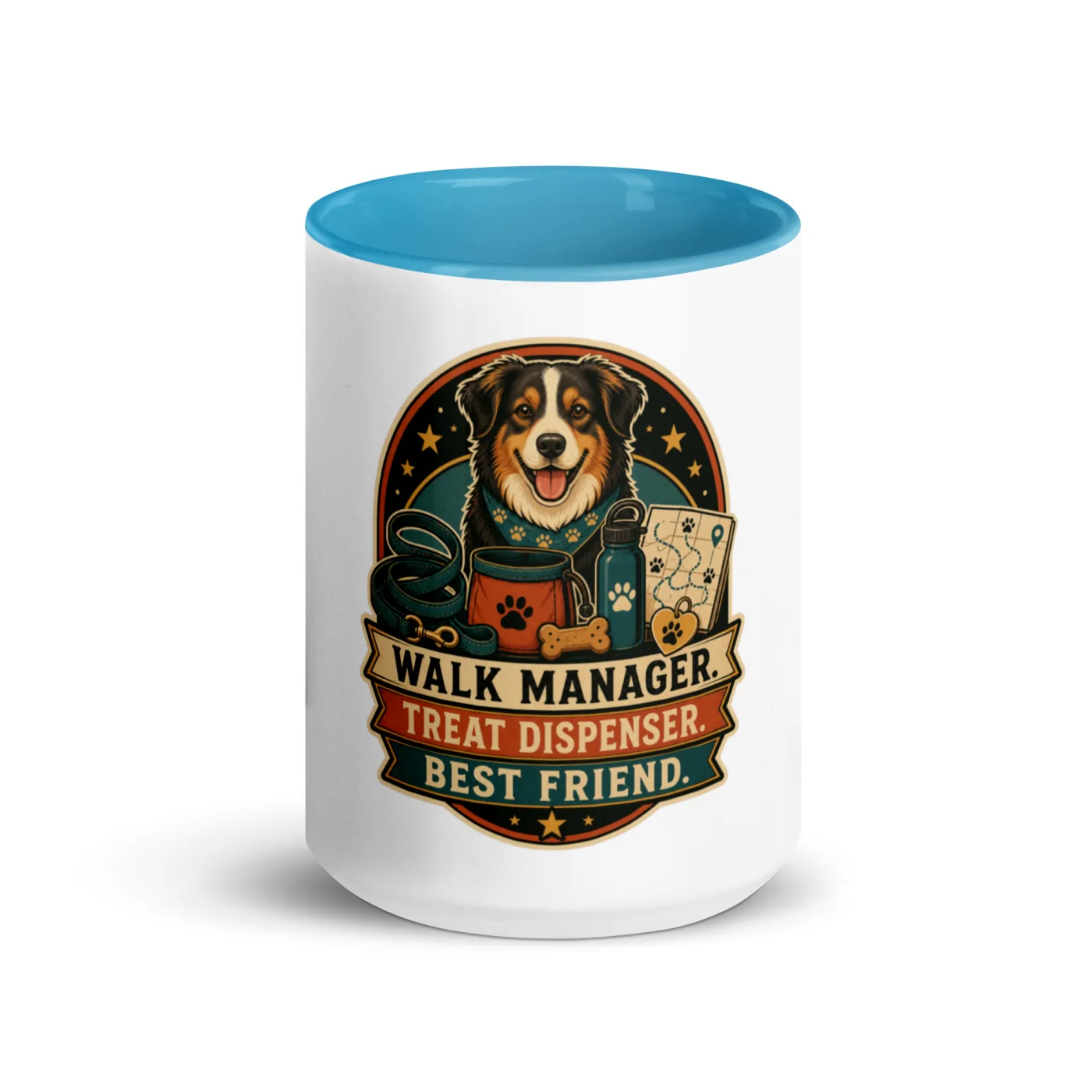 Color Inside Coffee Mug, Walk Manager. Treat Dispenser. Best Friend, Dog Lover Gift