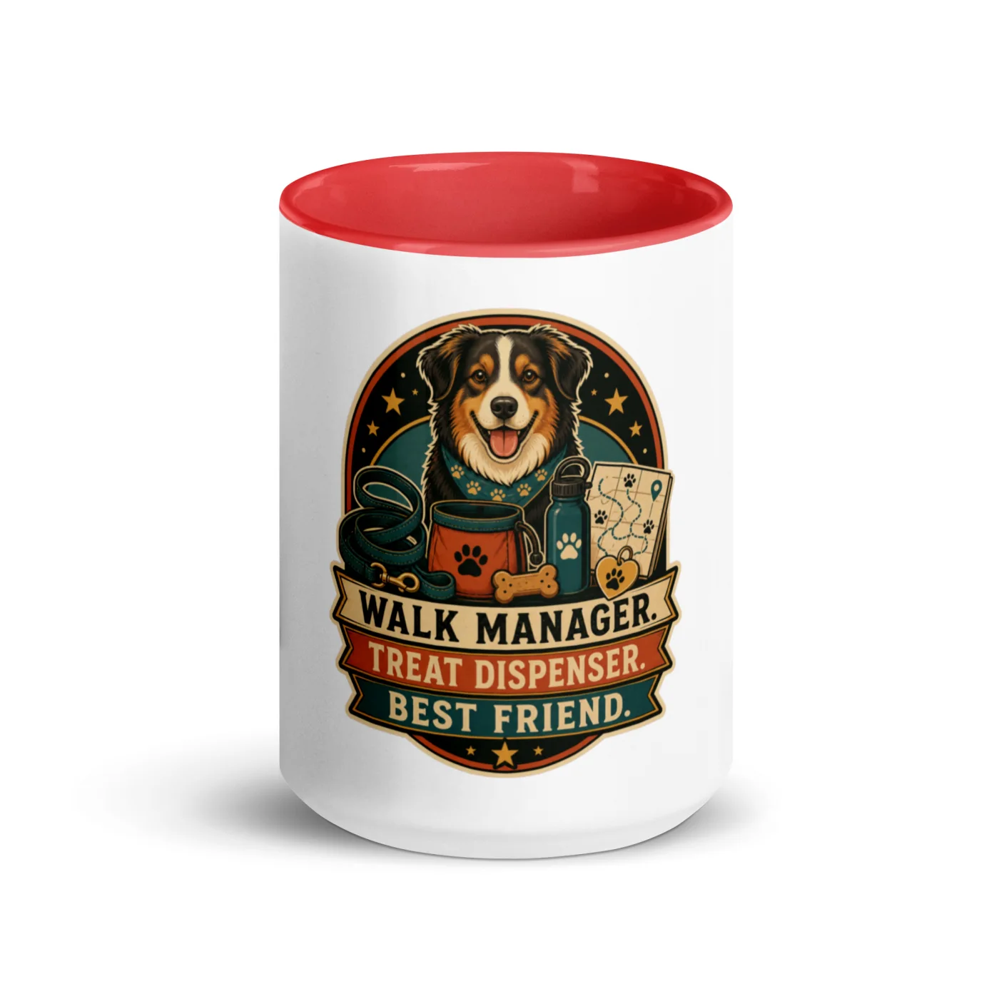 Color Inside Coffee Mug, Walk Manager. Treat Dispenser. Best Friend, Dog Lover Gift