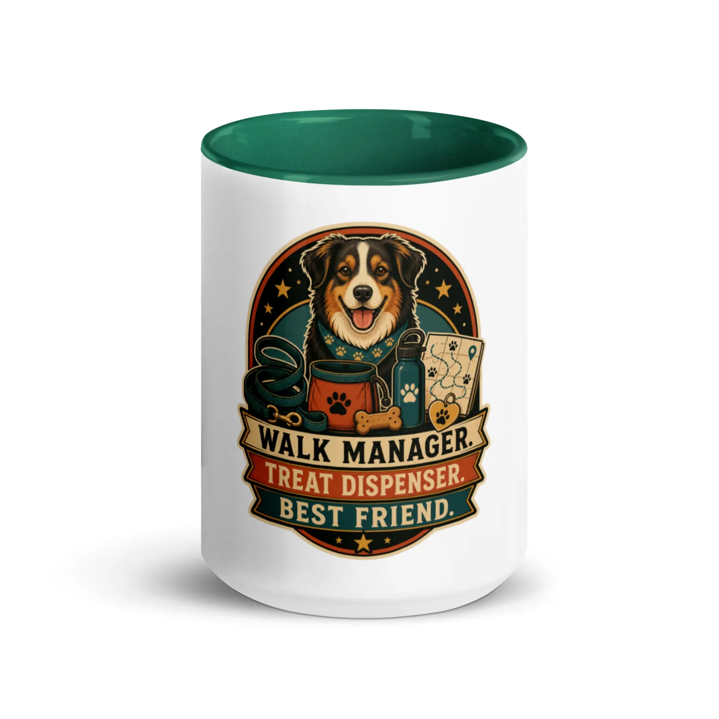 Color Inside Coffee Mug, Walk Manager. Treat Dispenser. Best Friend, Dog Lover Gift