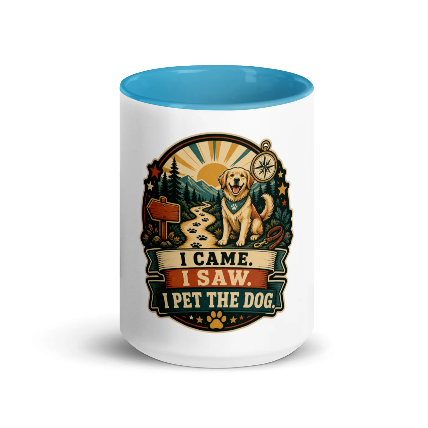 Color Inside Coffee Mug, I Came. I Saw. I Pet The Dog, Dog Lover Gift