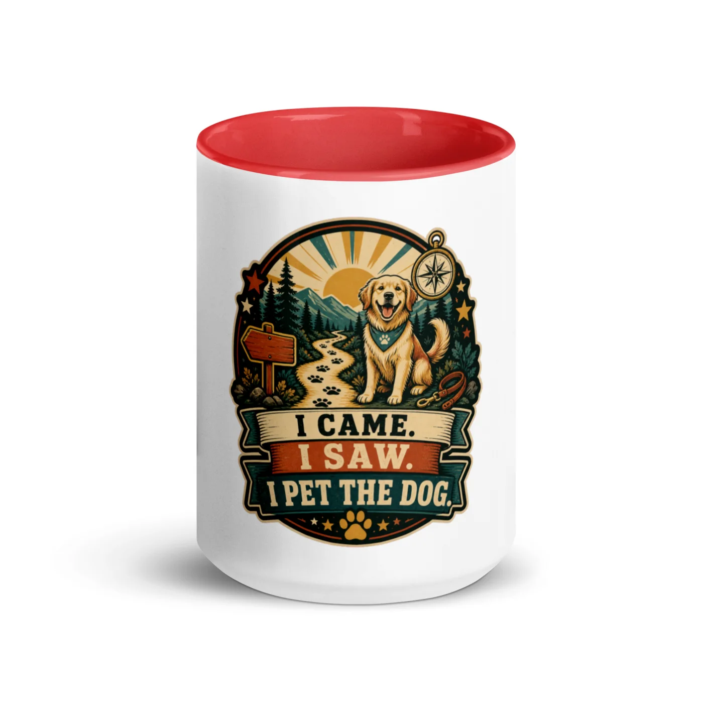 Color Inside Coffee Mug, I Came. I Saw. I Pet The Dog, Dog Lover Gift