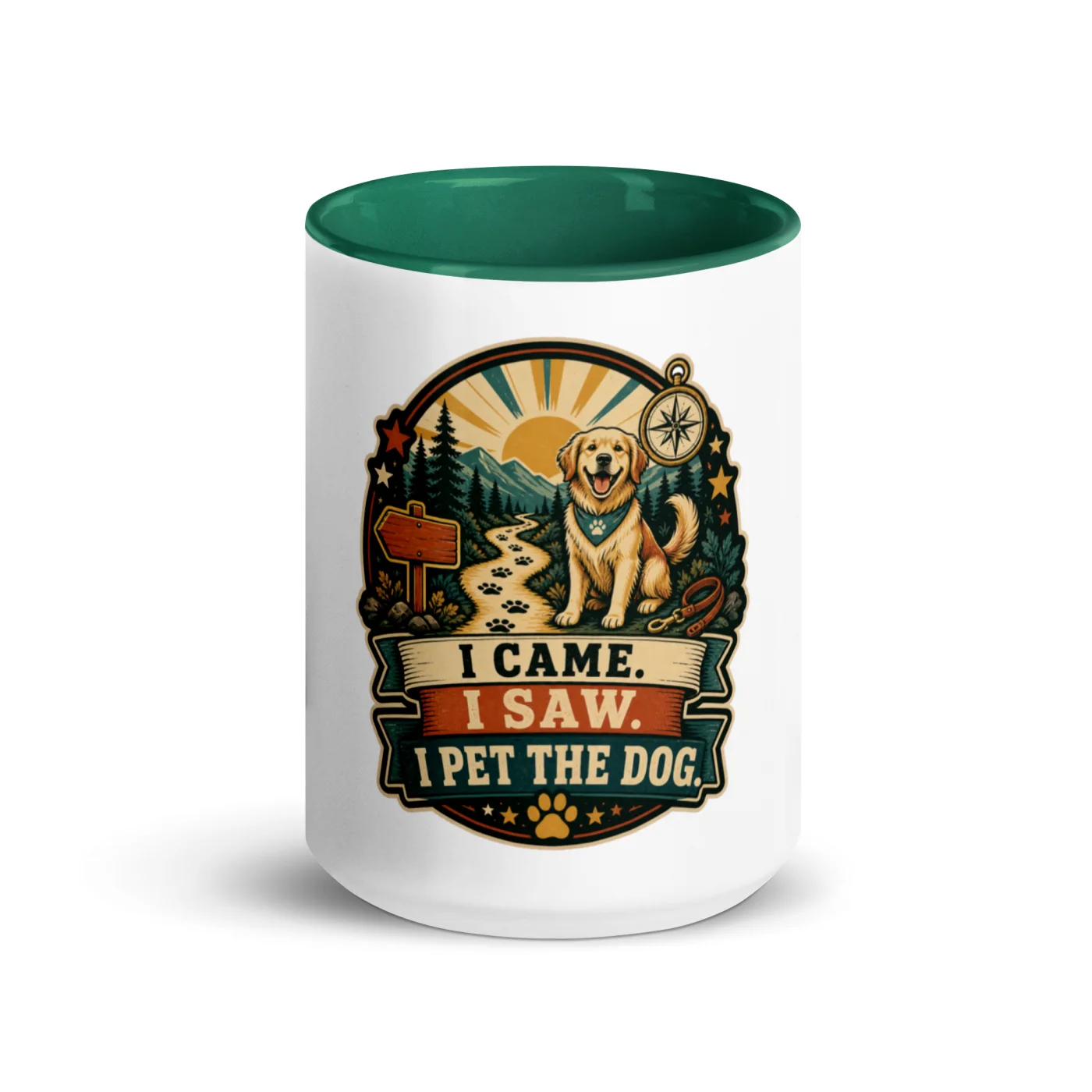 Color Inside Coffee Mug, I Came. I Saw. I Pet The Dog, Dog Lover Gift