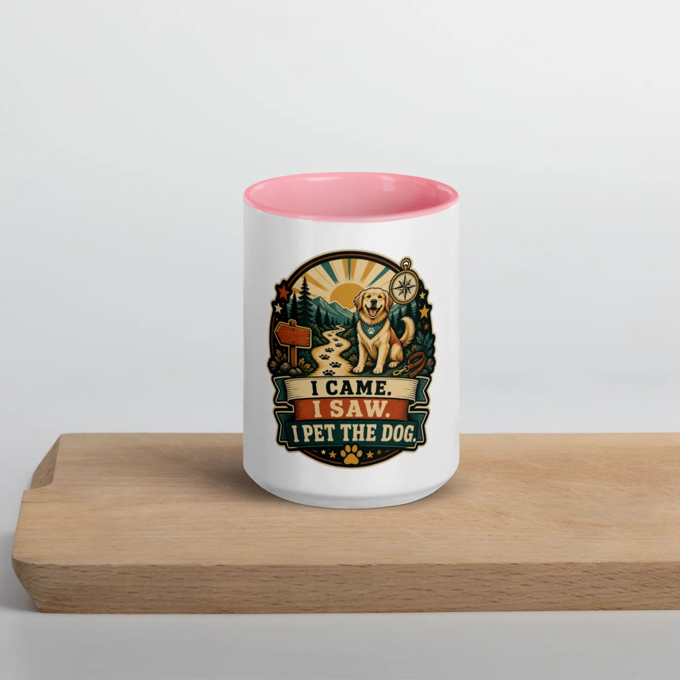 Color Inside Coffee Mug, I Came. I Saw. I Pet The Dog, Dog Lover Gift