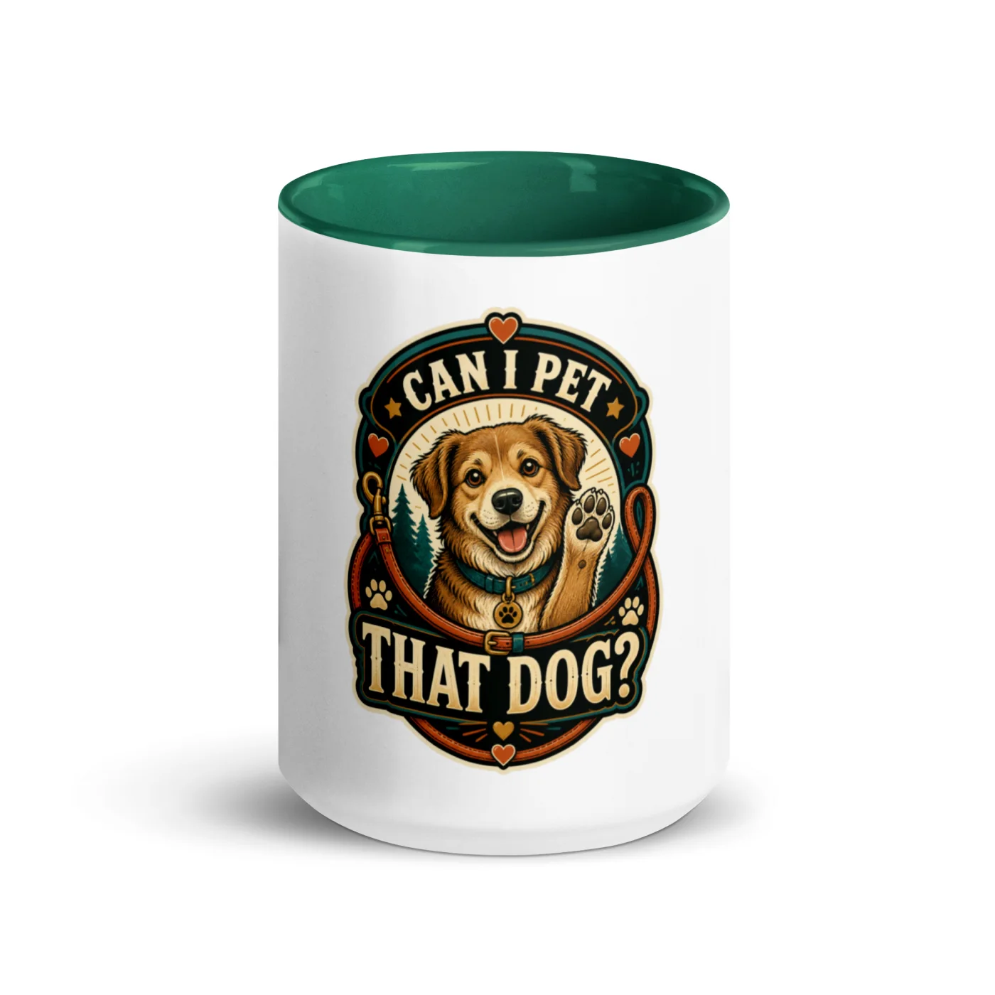 Color Inside Coffee Mug, Can I Pet That Dog, Happy Dog Badge, Dog Lover Gift