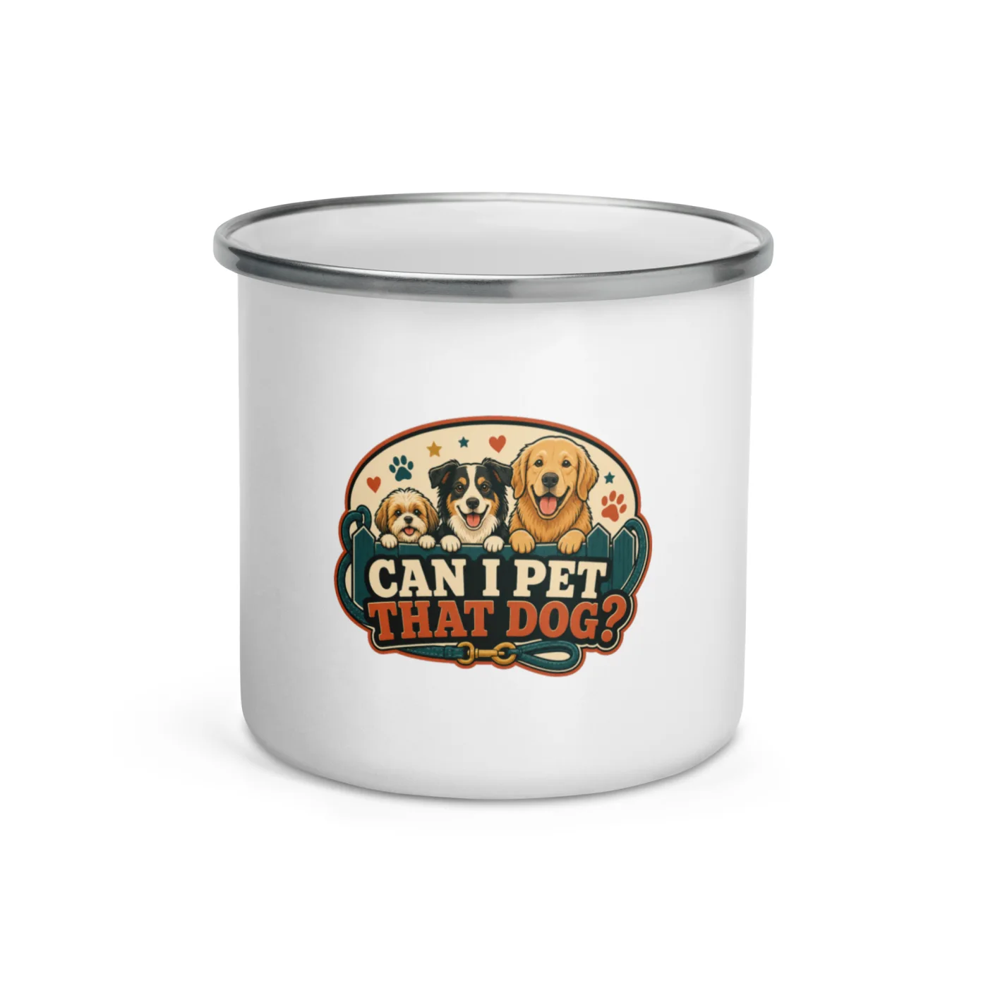Enamel Camp Mug, Can I Pet That Dog, Dog Lineup, Dog Lover Gift
