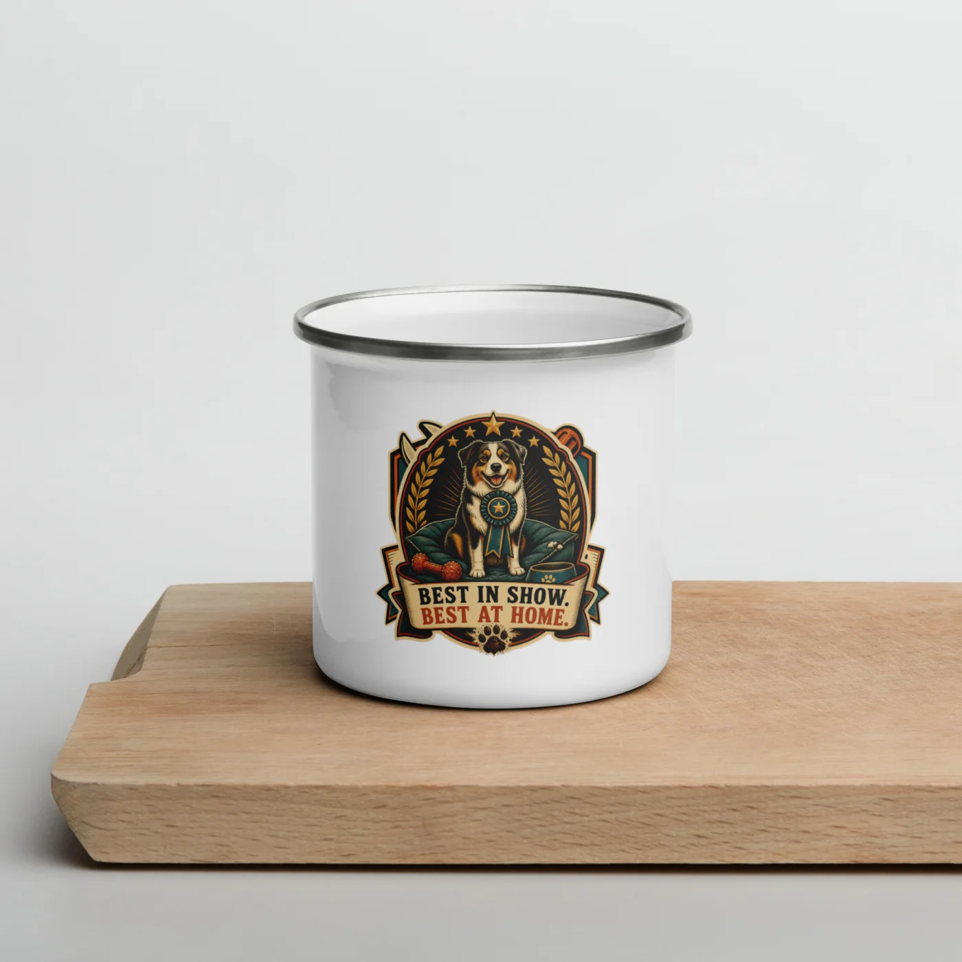 Enamel Camp Mug, Best In Show. Best At Home, Dog Lover Gift