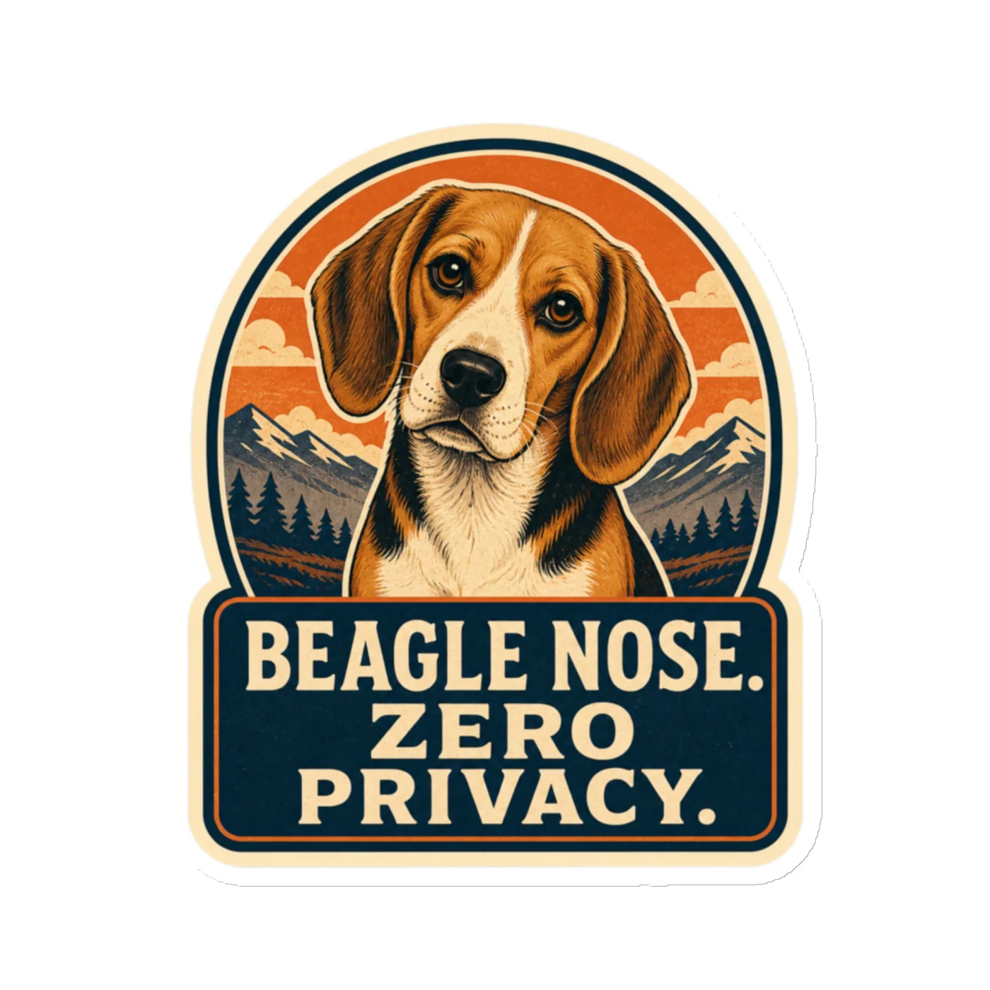 Die-Cut Magnet, Beagle Nose. Zero Privacy, Beagle Gift