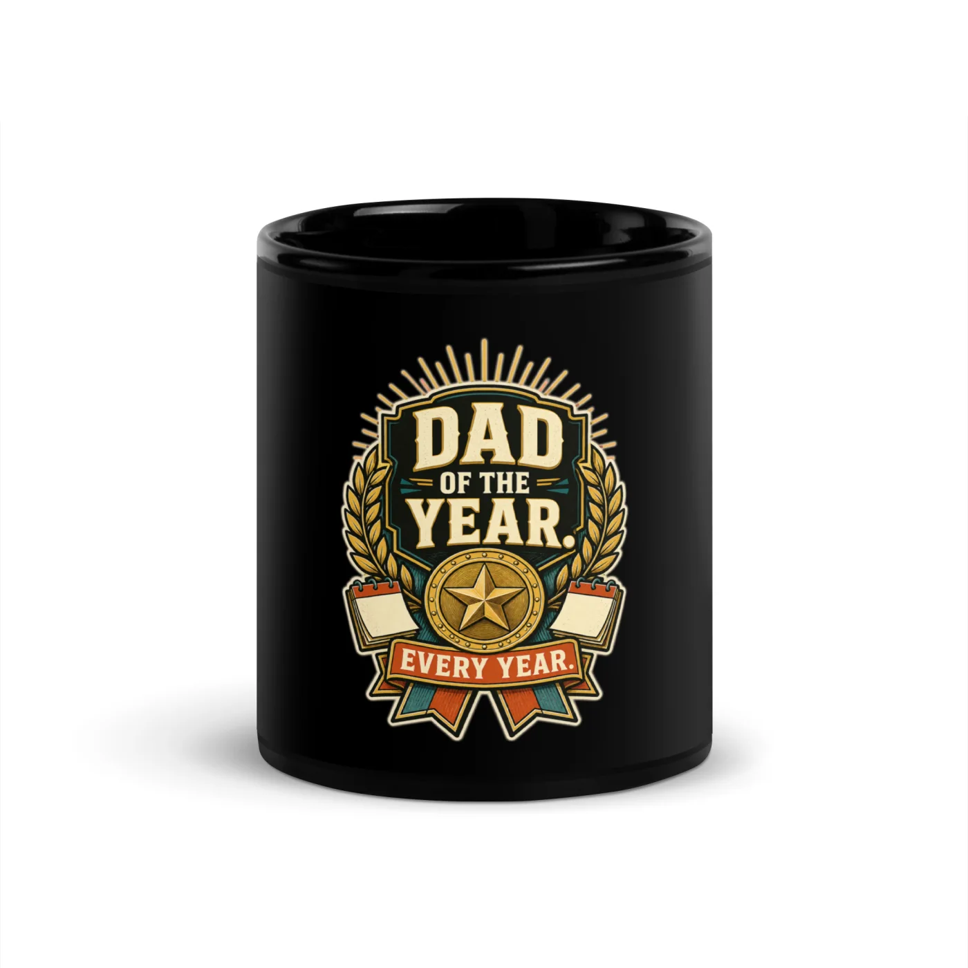 Black Coffee Mug, Dad Of The Year. Every Year, Dad Gift