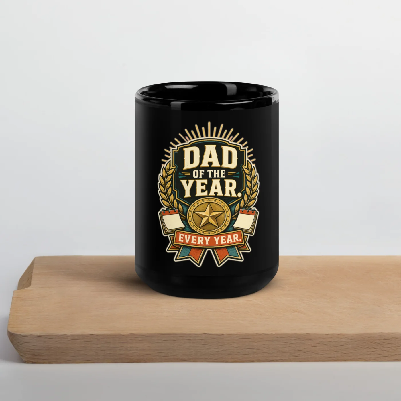 Black Coffee Mug, Dad Of The Year. Every Year, Dad Gift