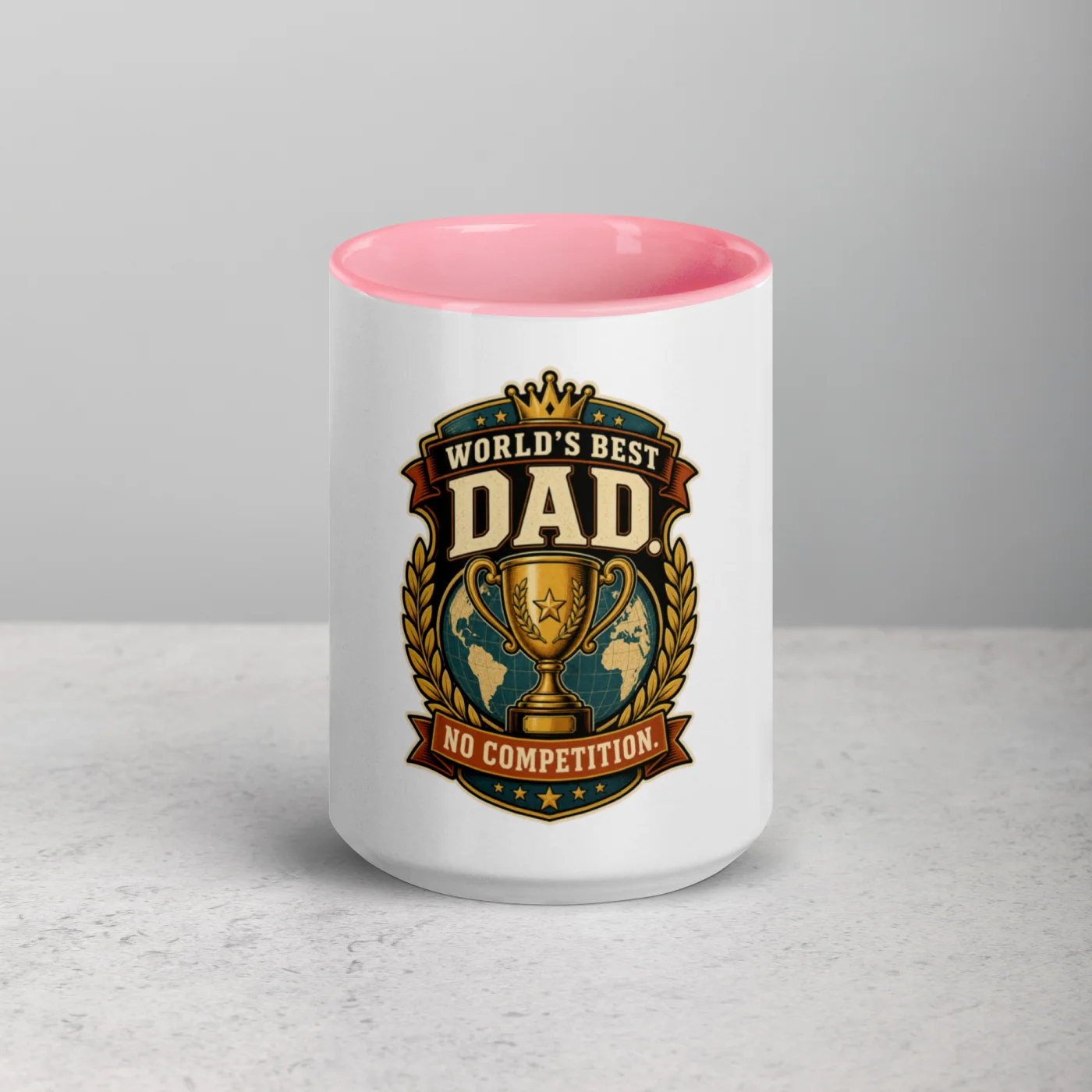 Color Inside Coffee Mug, World's Best Dad. No Competition, Dad Gift