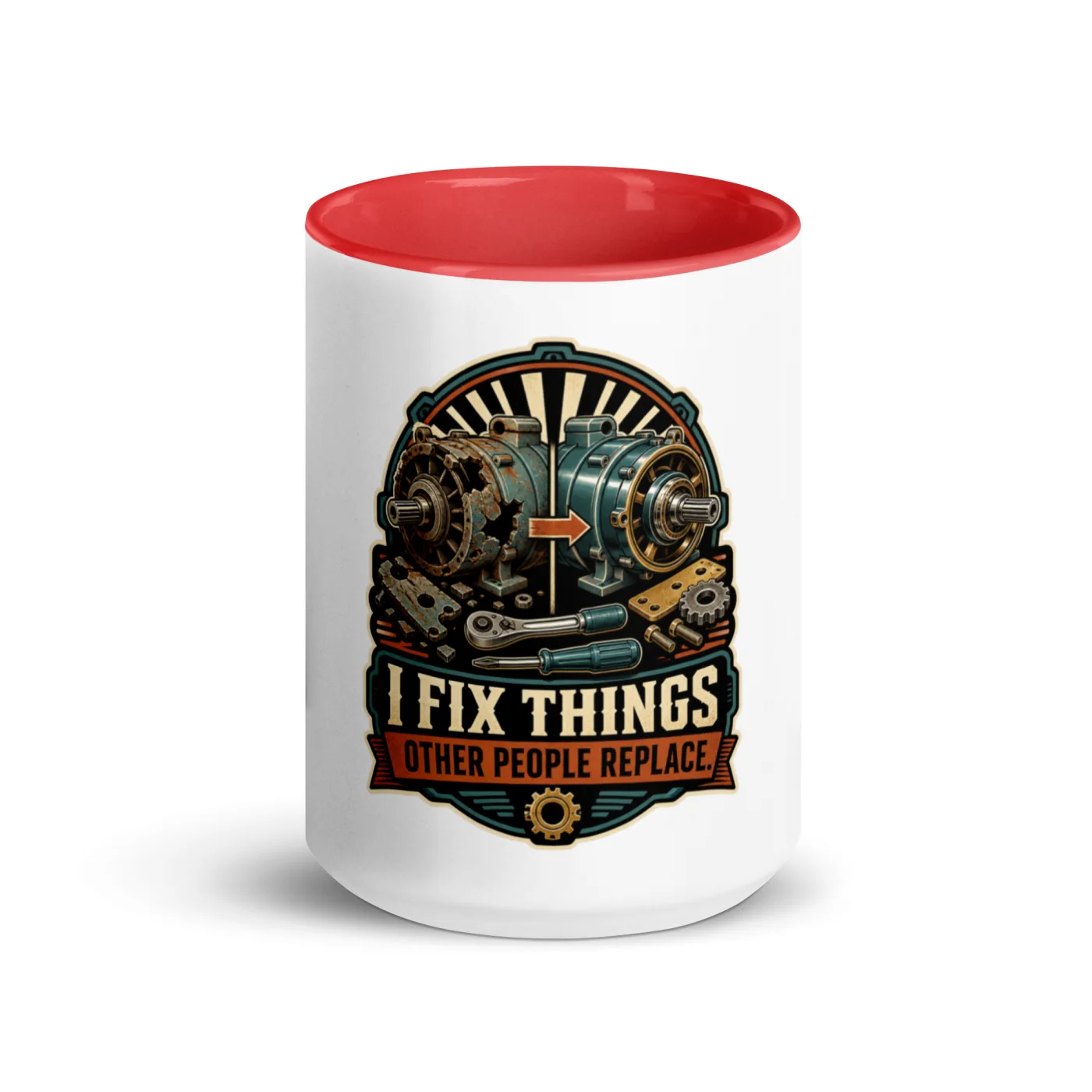 Color Inside Coffee Mug, I Fix Things Other People Replace, Dad Gift