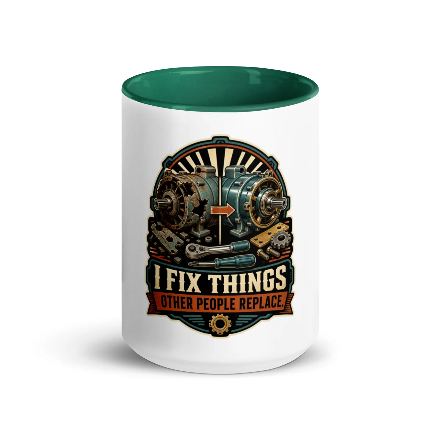 Color Inside Coffee Mug, I Fix Things Other People Replace, Dad Gift