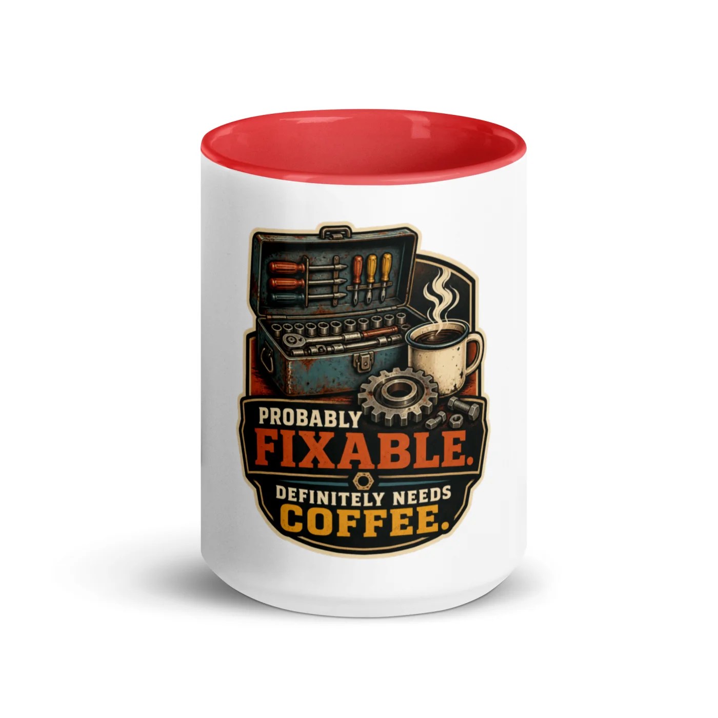 Color Inside Coffee Mug, Probably Fixable. Definitely Needs Coffee, Dad Gift