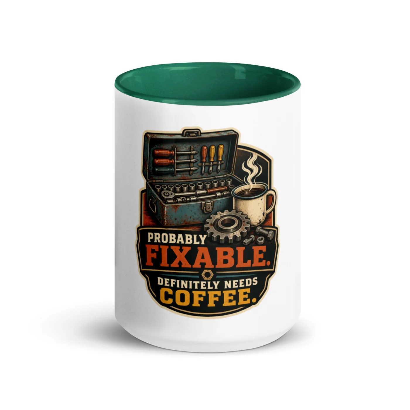 Color Inside Coffee Mug, Probably Fixable. Definitely Needs Coffee, Dad Gift