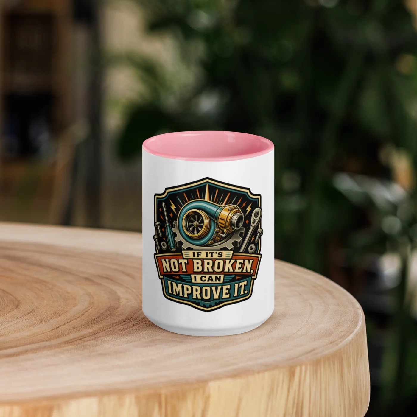 Color Inside Coffee Mug, If It's Not Broken, I Can Improve It, Dad Gift