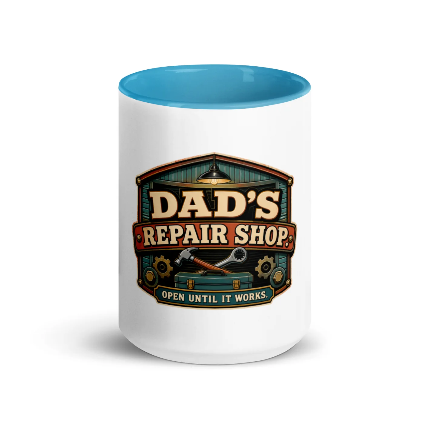 Color Inside Coffee Mug, Dad's Repair Shop. Open Until It Works, Dad Gift