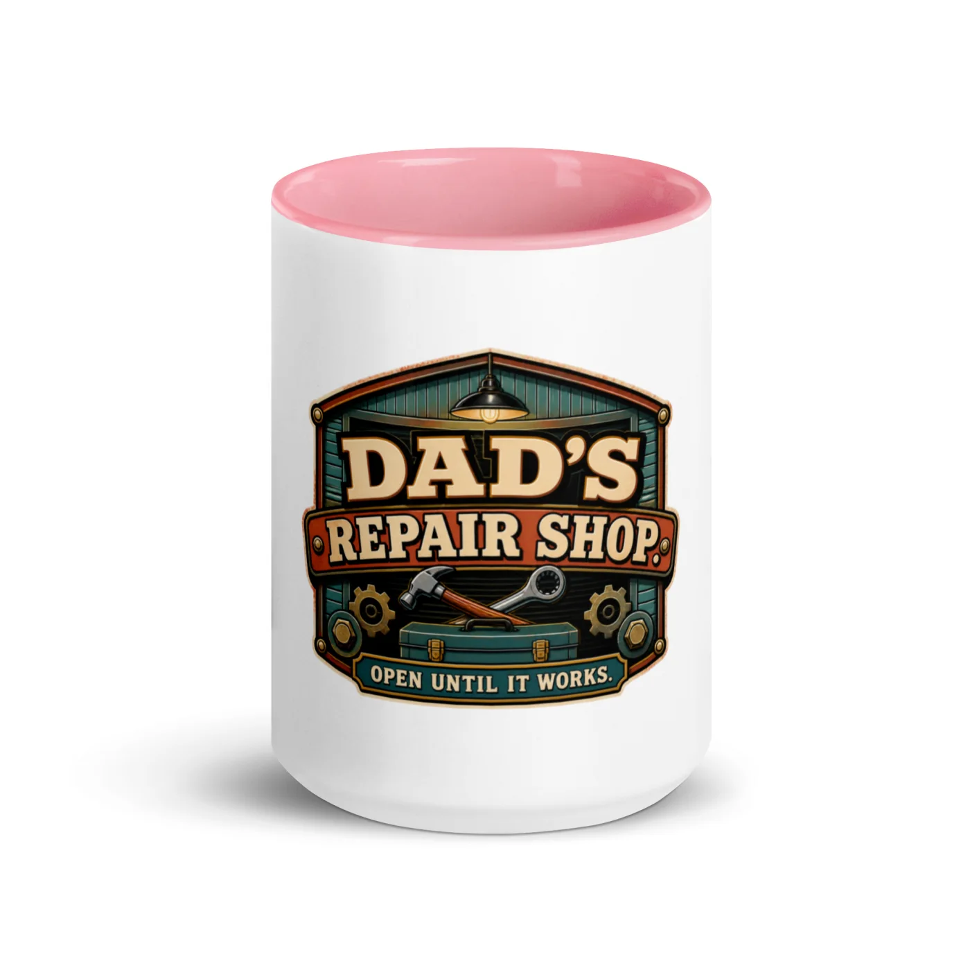 Color Inside Coffee Mug, Dad's Repair Shop. Open Until It Works, Dad Gift