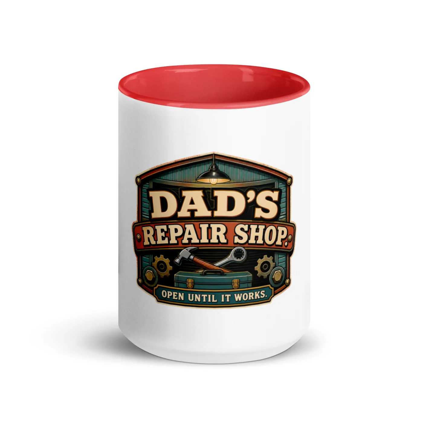 Color Inside Coffee Mug, Dad's Repair Shop. Open Until It Works, Dad Gift