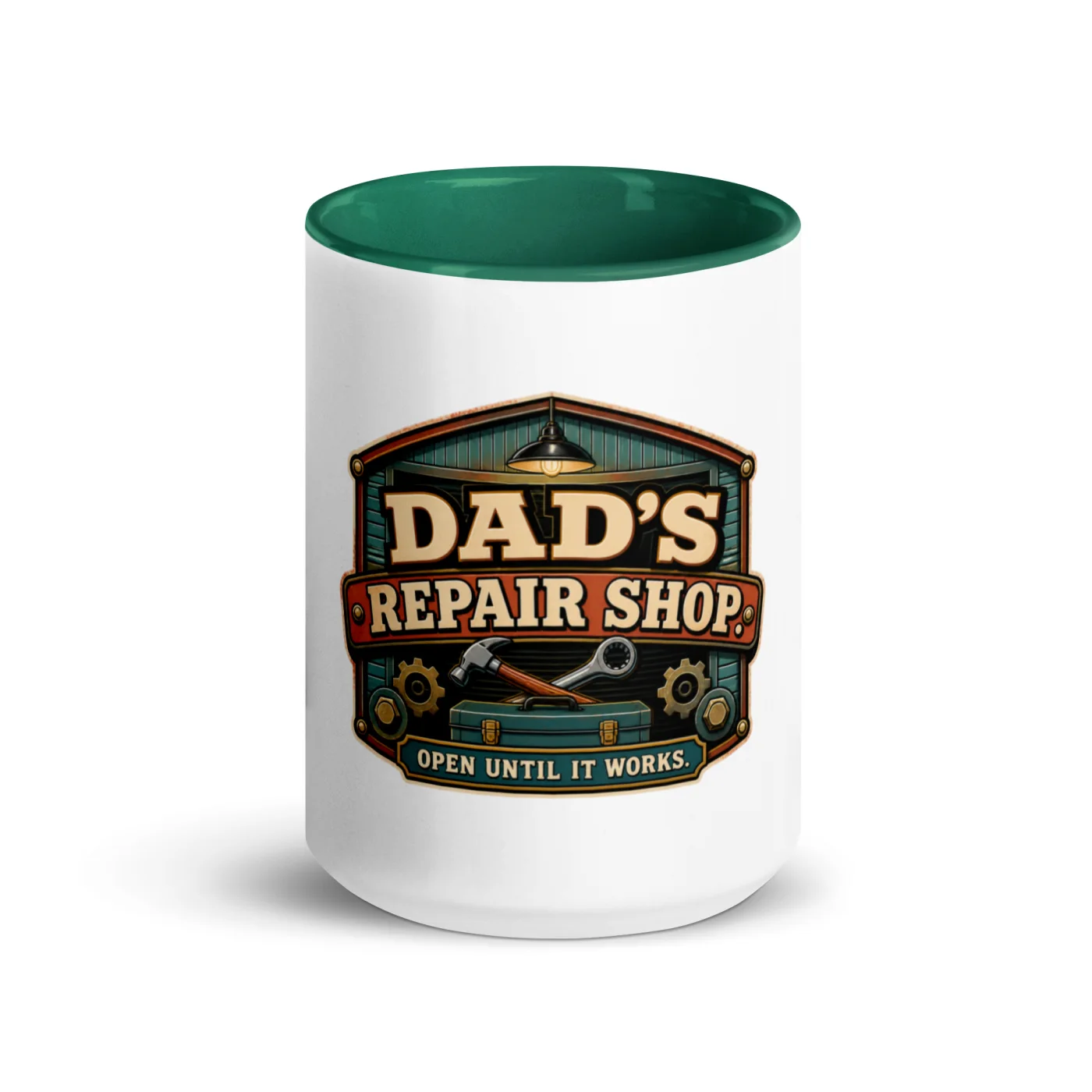 Color Inside Coffee Mug, Dad's Repair Shop. Open Until It Works, Dad Gift