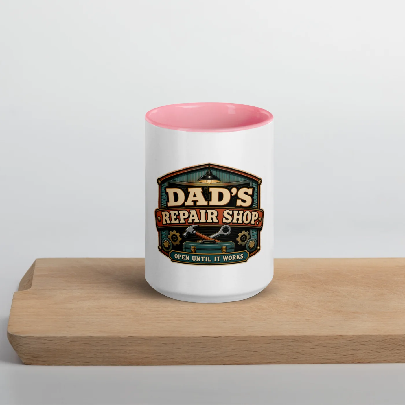 Color Inside Coffee Mug, Dad's Repair Shop. Open Until It Works, Dad Gift