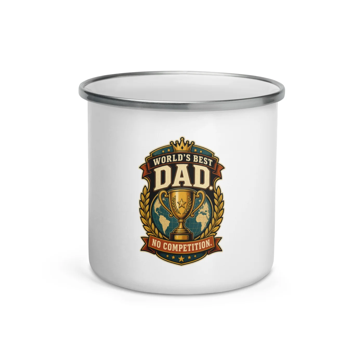Enamel Camp Mug, World's Best Dad. No Competition, Dad Gift