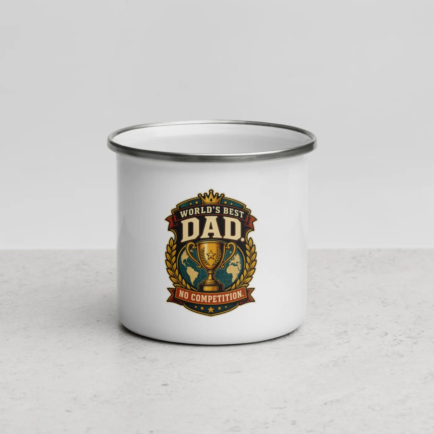 Enamel Camp Mug, World's Best Dad. No Competition, Dad Gift