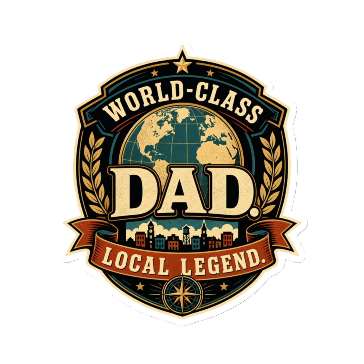 Die-Cut Magnet, World-Class Dad. Local Legend, Dad Gift