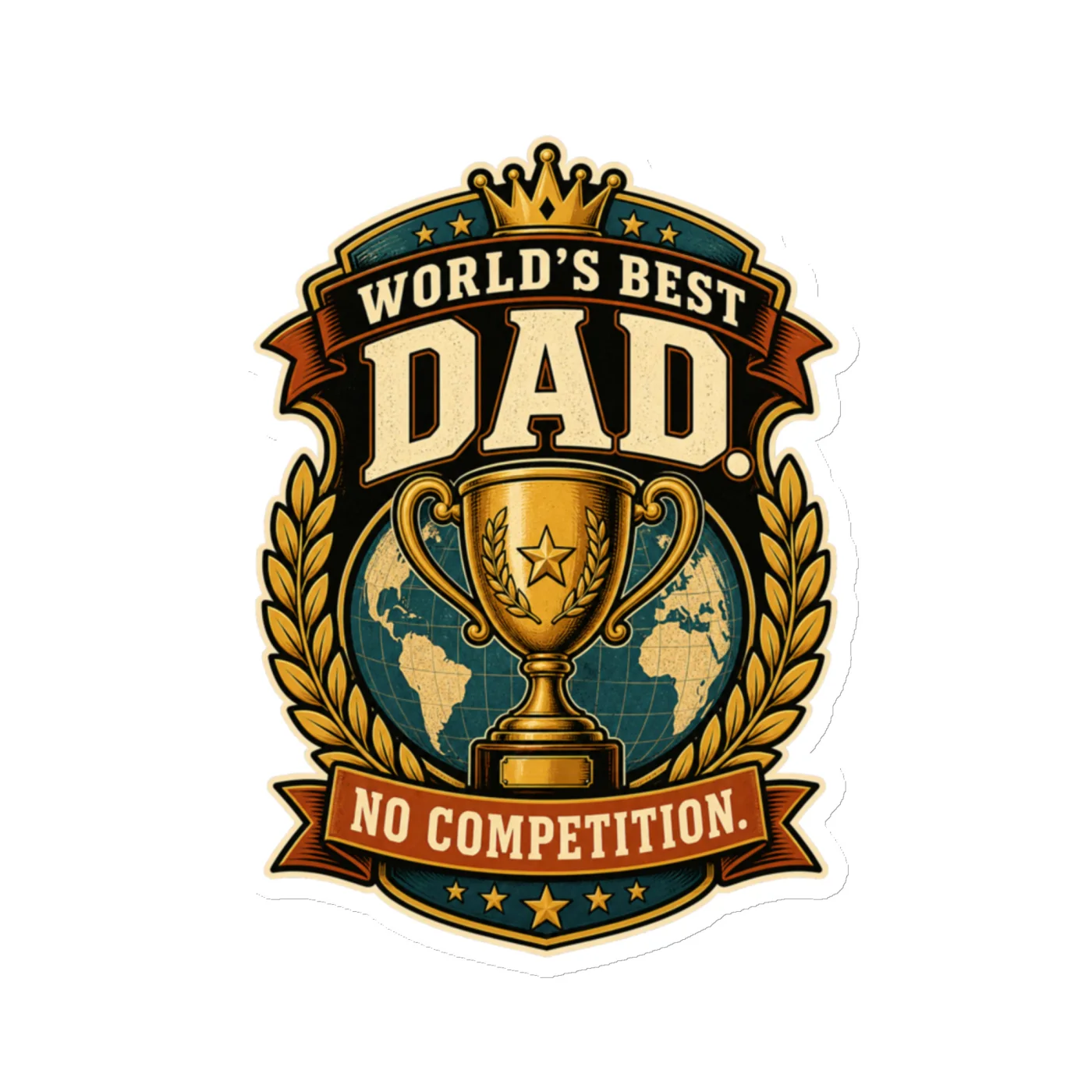 Die-Cut Magnet, World's Best Dad. No Competition, Dad Gift
