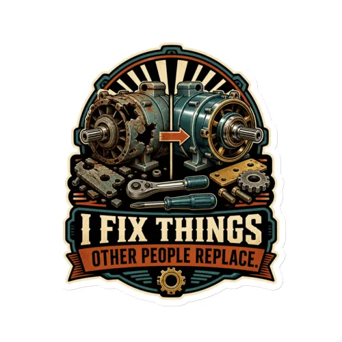 Die-Cut Magnet, I Fix Things Other People Replace, Dad Gift - 6″×6″ - White