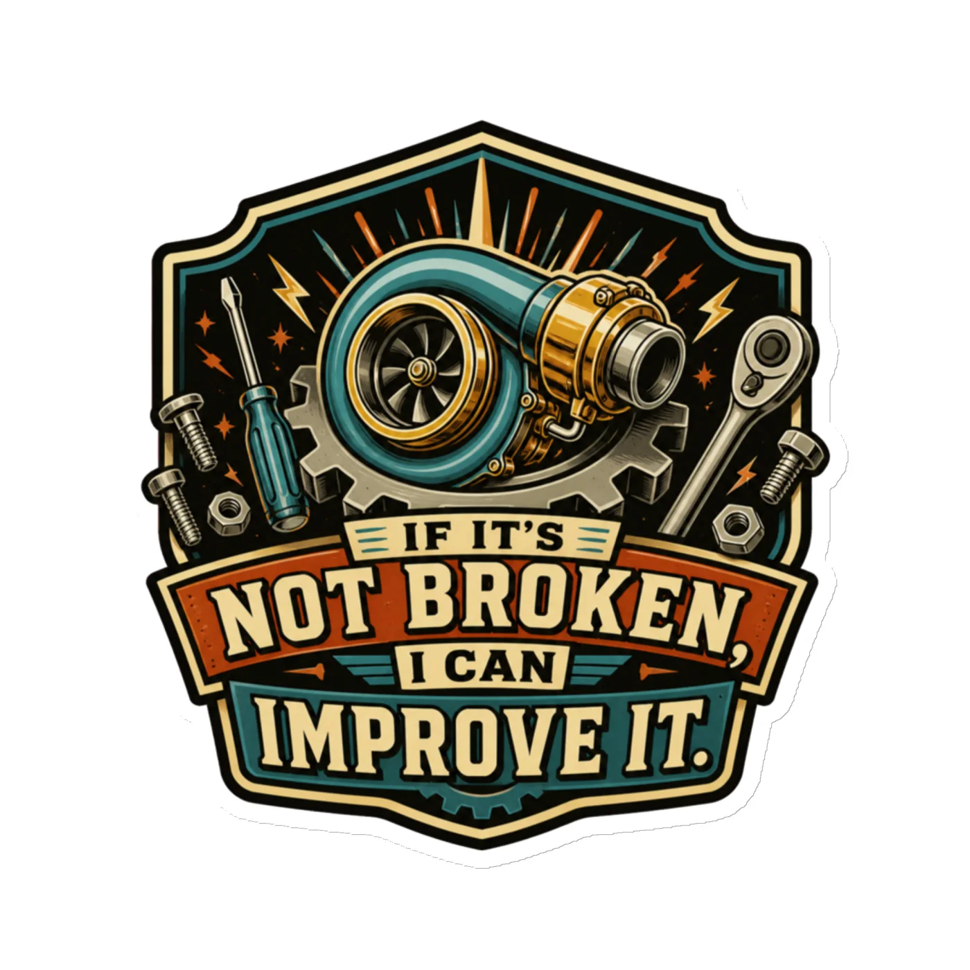 Die-Cut Magnet, If It's Not Broken, I Can Improve It, Dad Gift