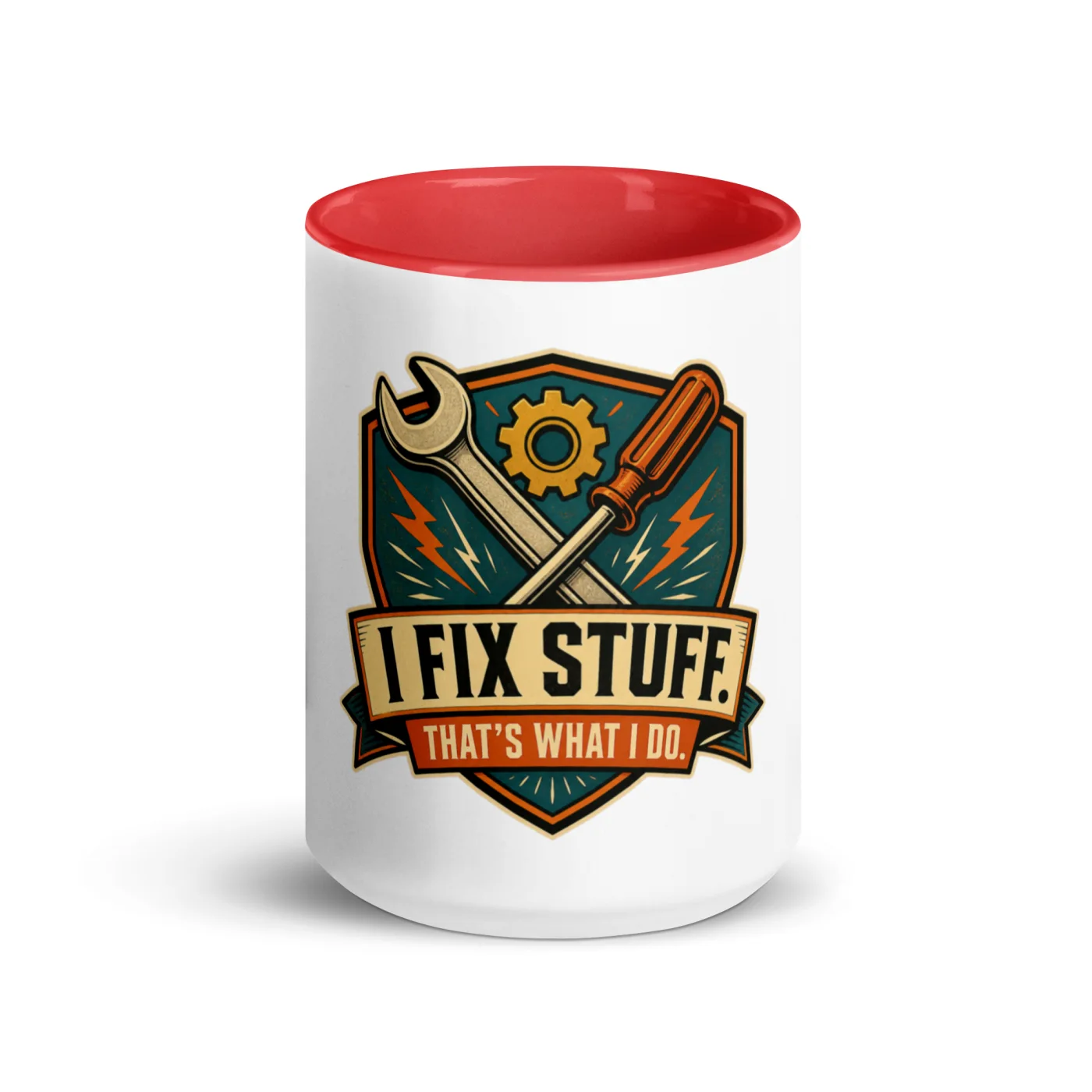 Color Inside Coffee Mug, I Fix Stuff. That's What I Do, Dad Gift