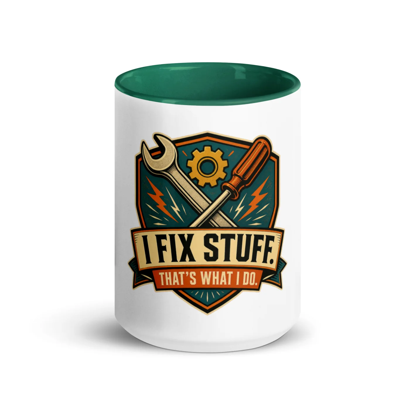 Color Inside Coffee Mug, I Fix Stuff. That's What I Do, Dad Gift