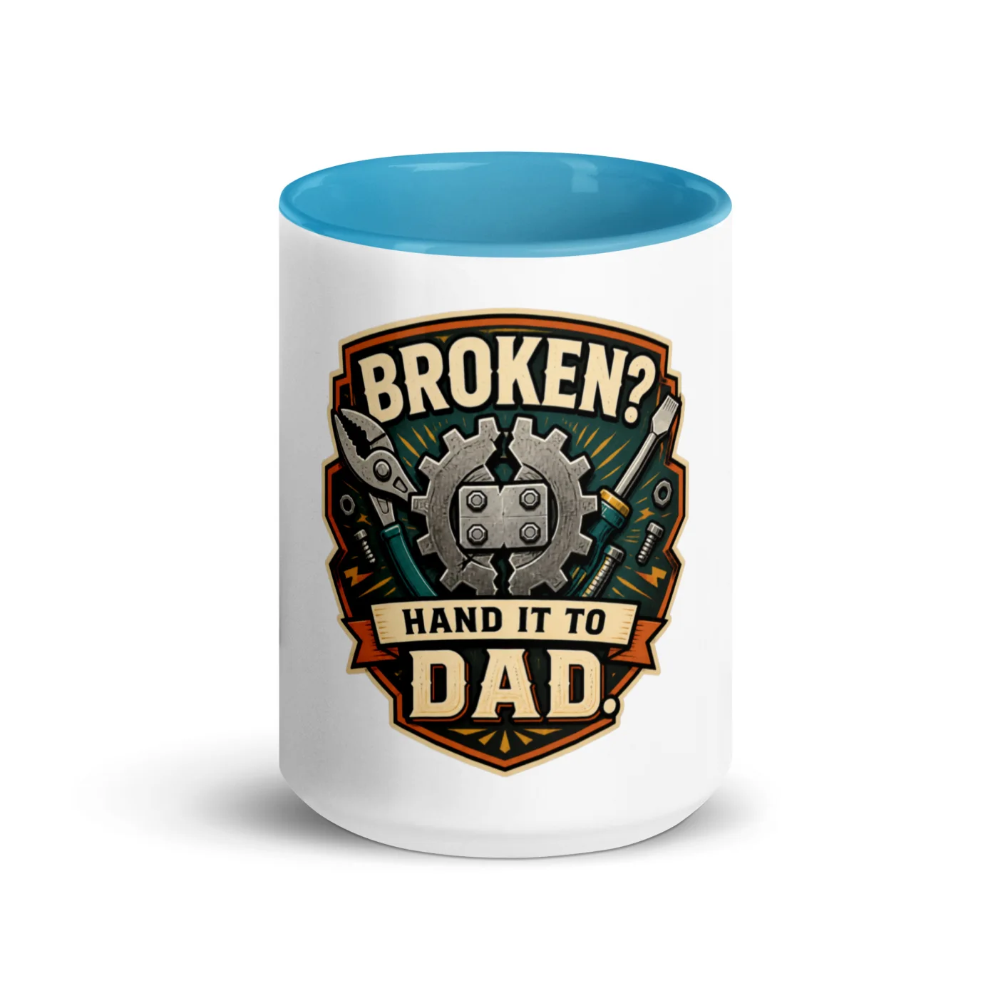 Color Inside Coffee Mug, Broken? Hand It To Dad, Dad Gift