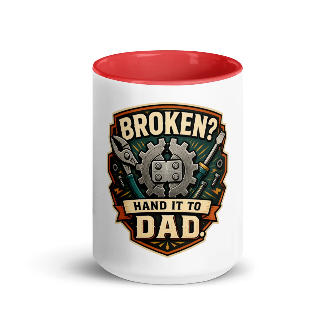 Color Inside Coffee Mug, Broken? Hand It To Dad, Dad Gift
