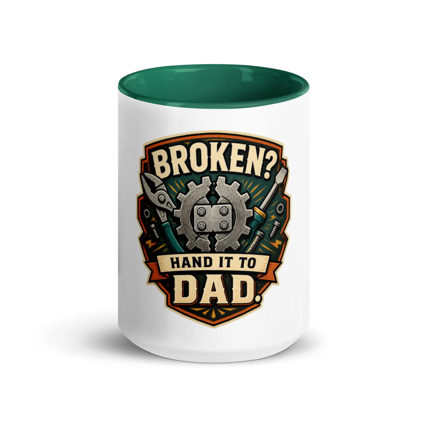 Color Inside Coffee Mug, Broken? Hand It To Dad, Dad Gift