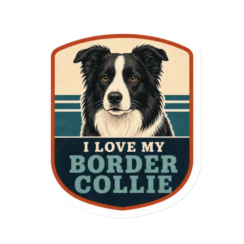 Die-Cut Magnet, I Love My Border Collie, Border Collie Gift - 6″×6″ - White