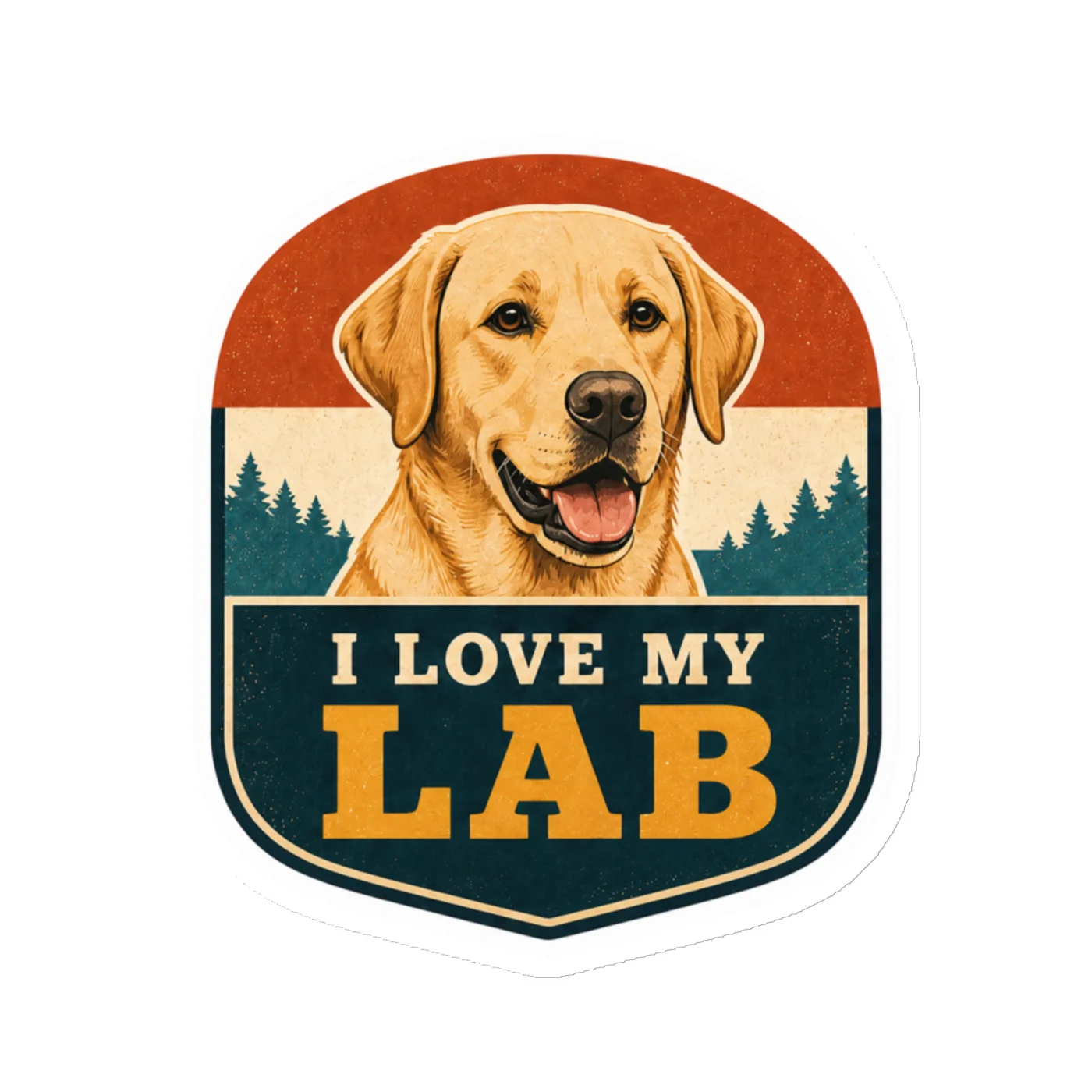 Die-Cut Magnet, I Love My Lab, Labrador Retriever Gift