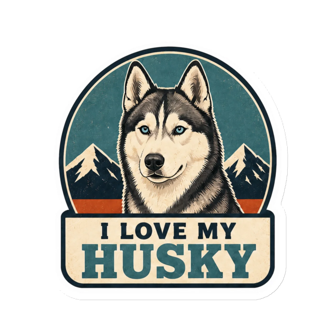 Die-Cut Magnet, I Love My Husky, Siberian Husky Gift