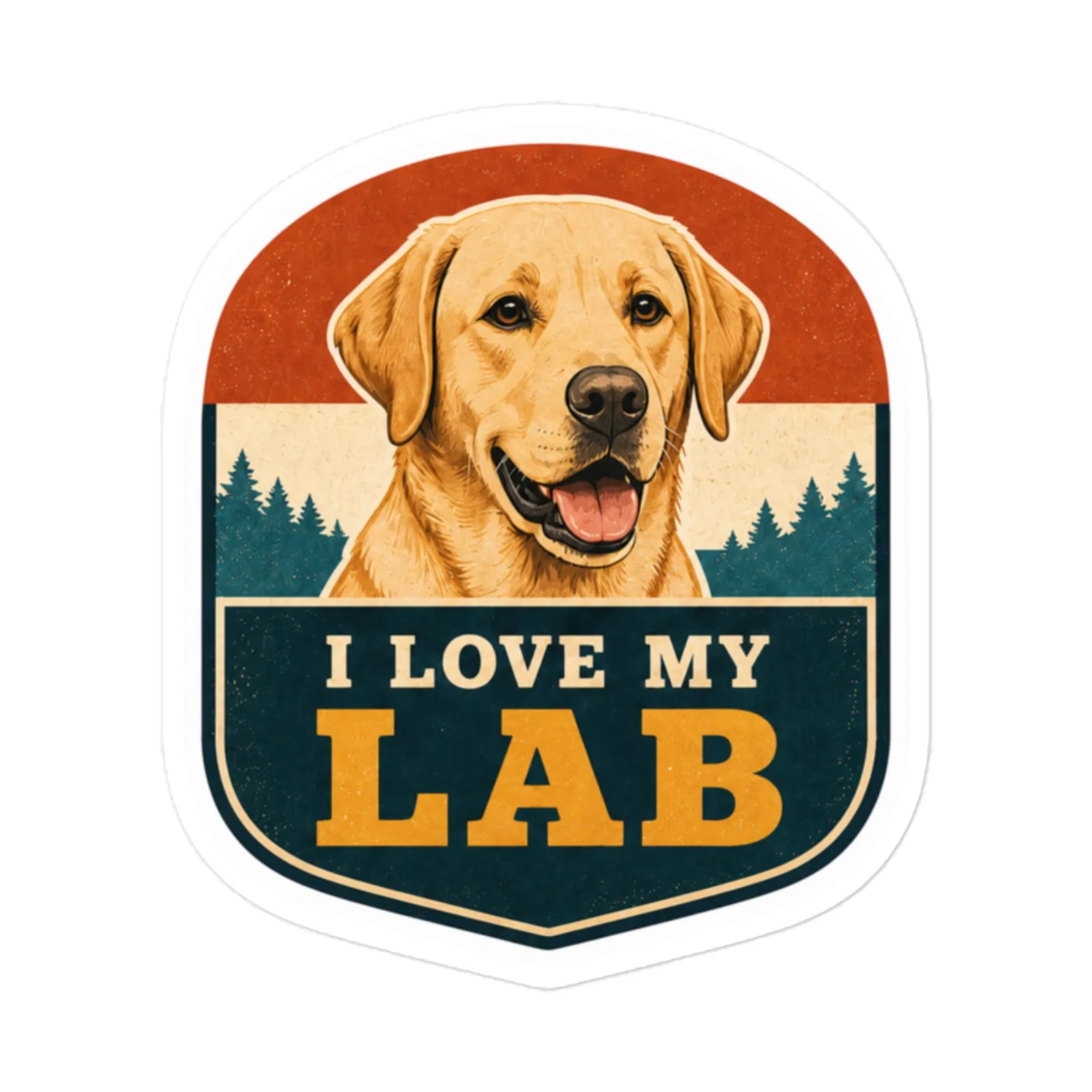 Labrador Retriever Vinyl Sticker: I Love My Lab